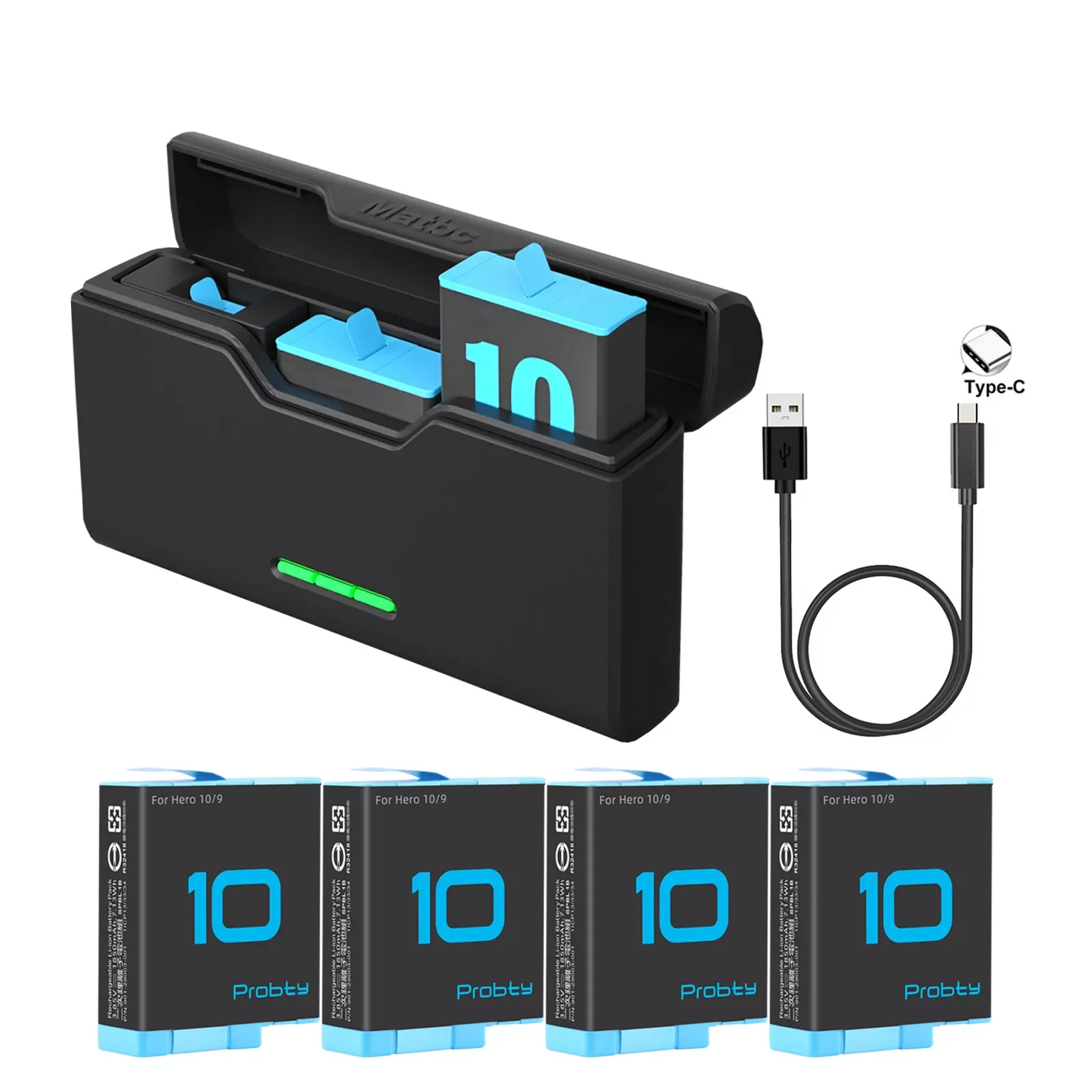 

NEW 1850mAh for GoPro 11 Hero 11 10 9 Battery 3 Slots LED Light Charger TF Card Battery Storage Box for GoPro 9 10 11