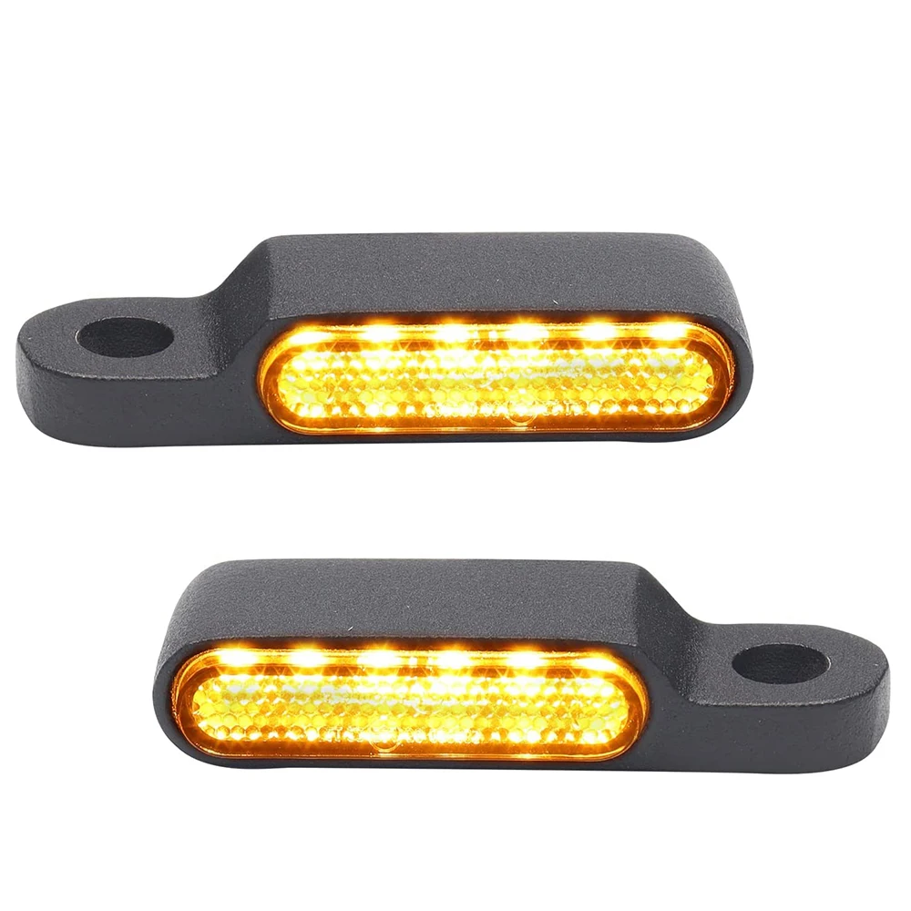

1pair Mini Handlebar Sequential LED Turn Signals, 12V Front Motorcycle Running Lights for Harley Sportster Honda CBR, Yamaha