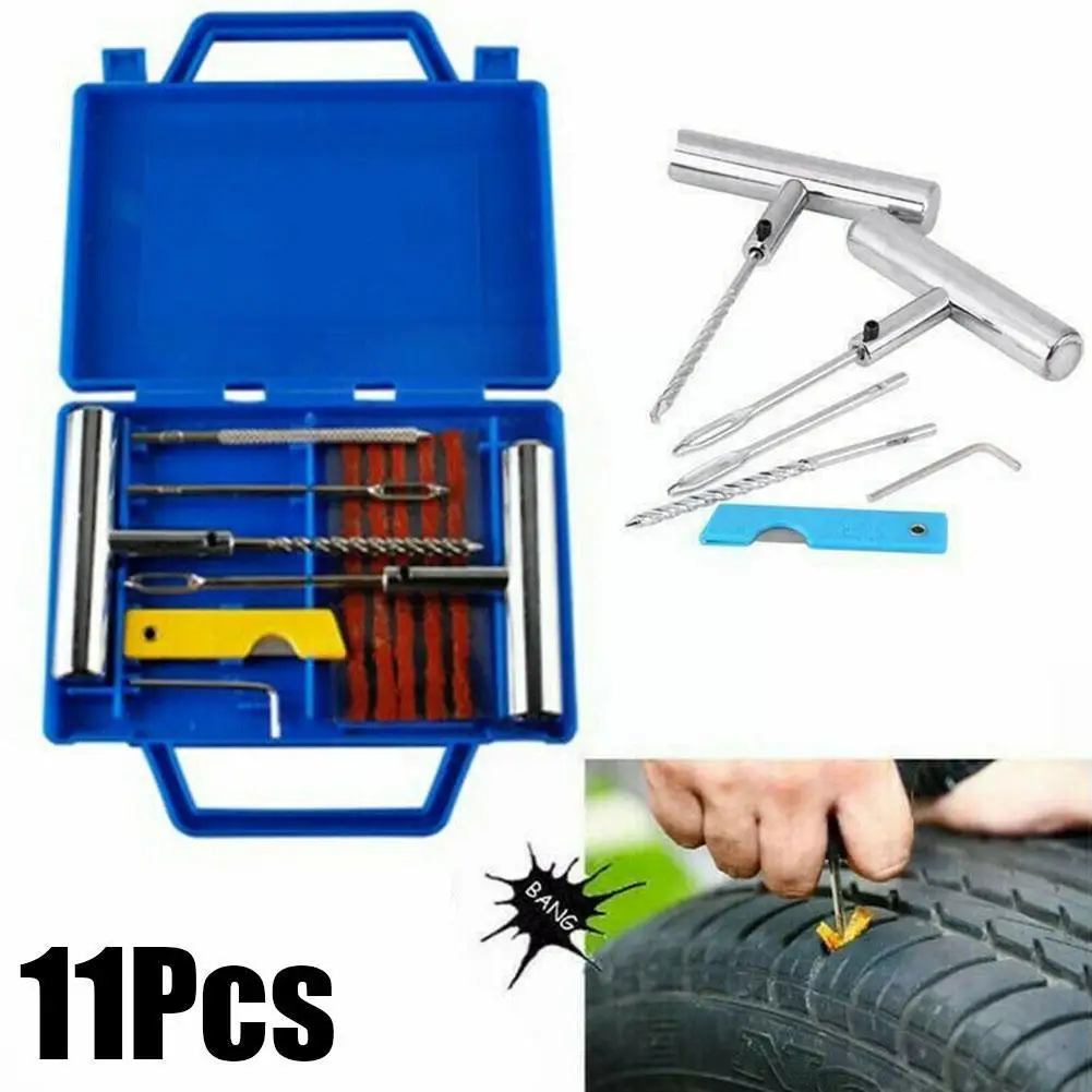 

Heavy Duty Tire Repair Kit Tubeless Tire Puncture Professional Repair Kit For Car Motorcycle Truck Plug Tyre Mending Tool W8G4