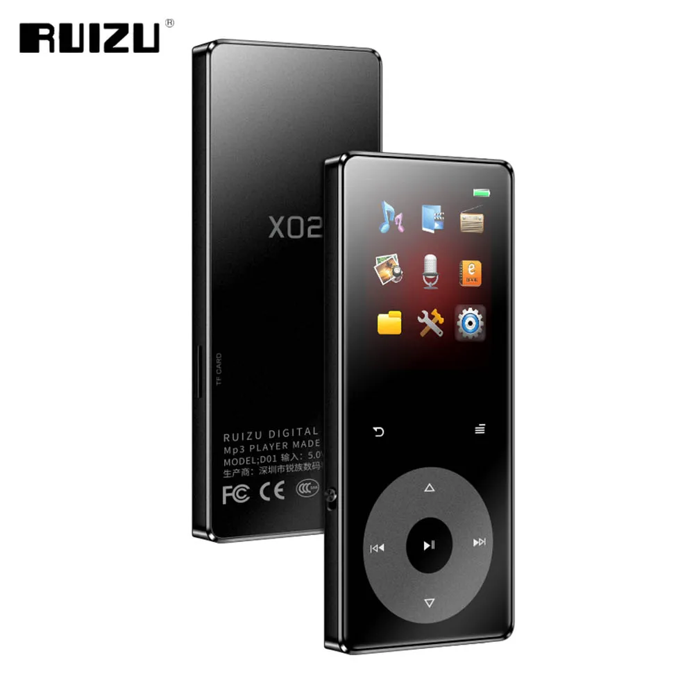 

RUIZU X02B Bluetooth MP3 Player With Speaker Lossless Hifi Music Player Support FM Radio EBook Recorder Video TF Card MP4 Player