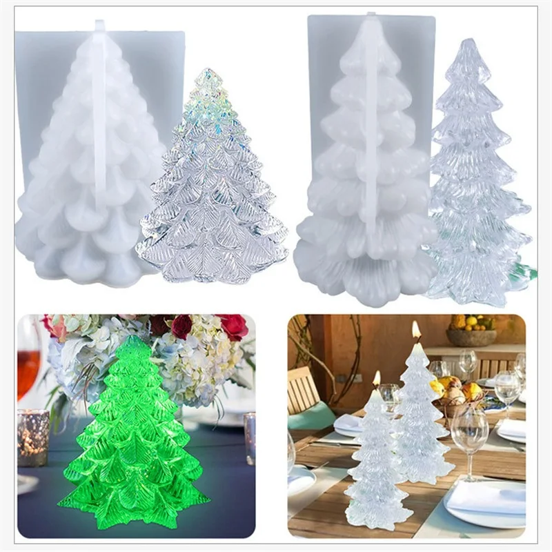 

3D Christmas Tree Silicone Candle Mold DIY Xmas Decoration Homemade Epoxy Resin Candle Mould Aromatherapy Soap Candle Wax Molds