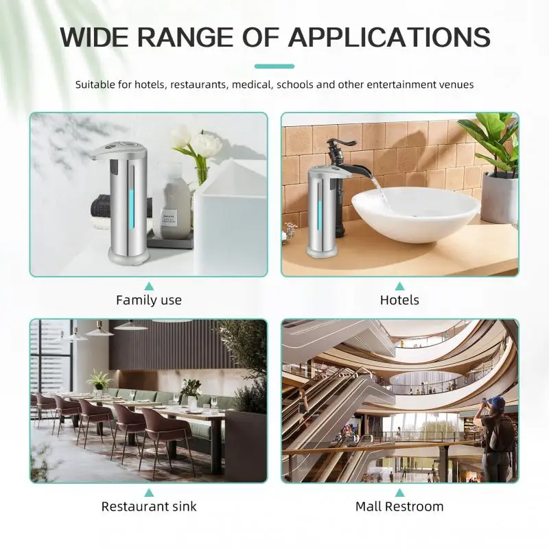 Бытовой автоматический дозатор жидкого мыла с бесконтактным датчиком 280 мл