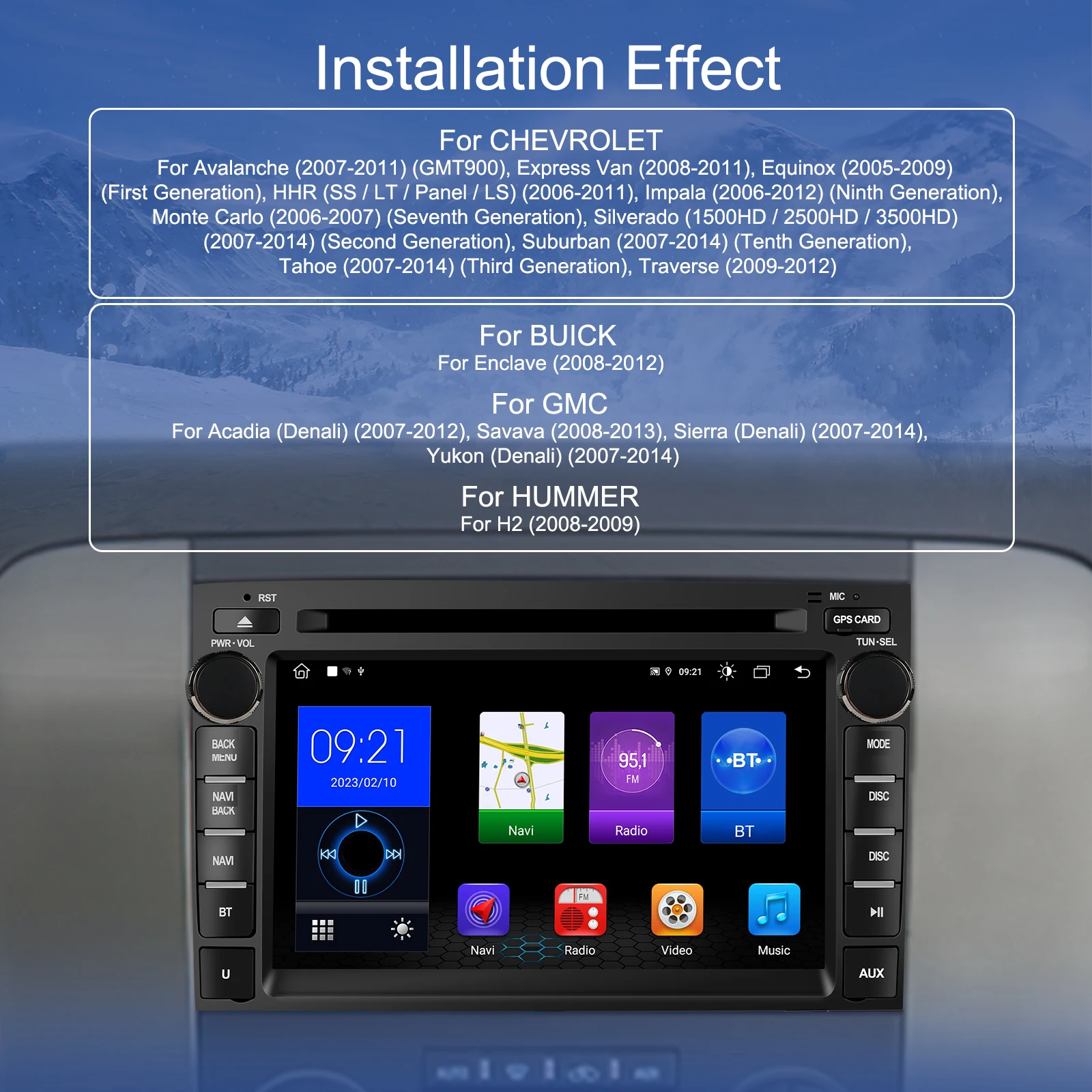 Автомагнитола Podofo 2 + 64G для GMC мультимедийный плеер на Android Wi-Fi 4G Sierra Yukon Denali бонуса