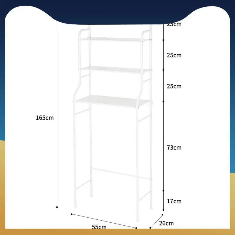 

Трехуровневая полка для унитаза, компактные металлические полки для ванной комнаты, стойка для кухни и стиральной машины, водонепроницаемы...