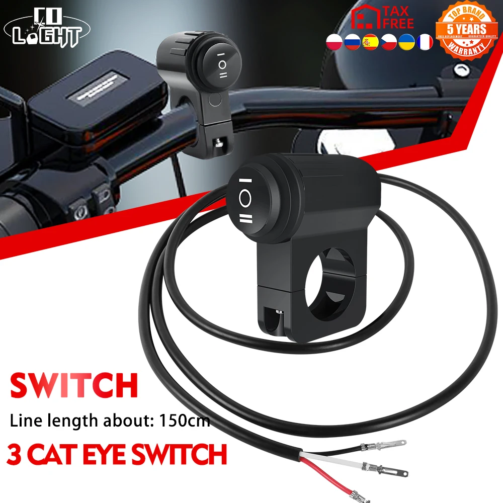 COLIGHT 37 см 150 см руль из алюминиевого сплава для мотоцикла переключатель фар три положения водонепроницаемый 12V противотуманный прожектор ретро-переключатель