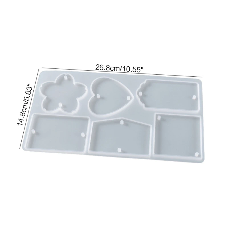 

N58F Irregular Keychain Silicone Mold Keychain Charms Epoxy Resin Molds Casting Molds with Hanging Hole for DIY Crafts Making