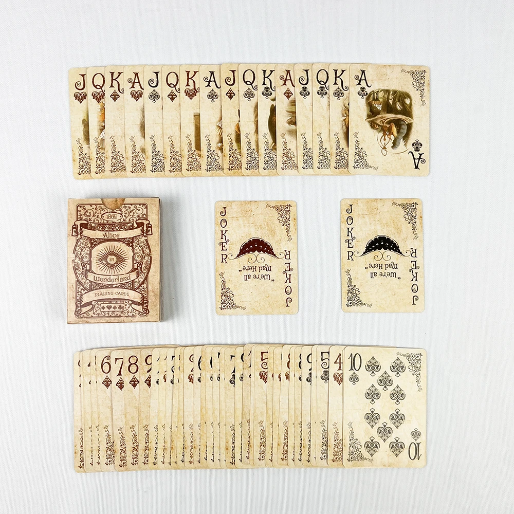 

Винтажные бумажные покерные карты 63x8 8 мм, игральные карты серии «Алиса в стране чудес» в классическом стиле, игральные карты