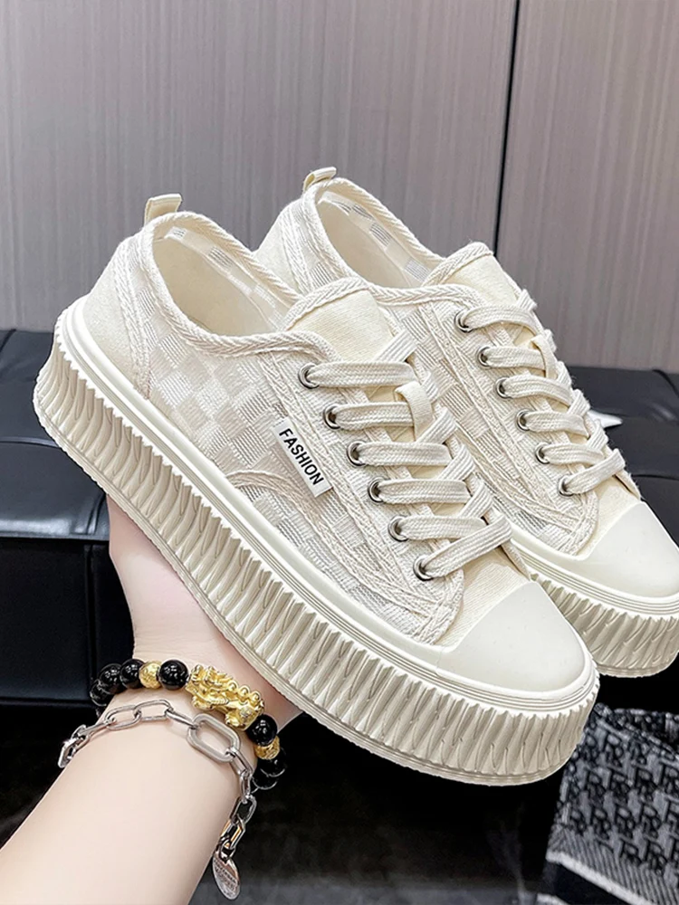 

Сандалии женские сетчатые, толстые кроссовки, Вулканизированная подошва, холщовые, повседневная спортивная обувь для бега, весна-лето 2022