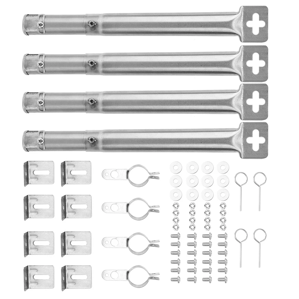 

4PCS Universal Stainless Steel Pipe Tube Burners BBQ Grill Tube Burners BBQ Gas Grill Parts Replacement For Lowes Model Grills