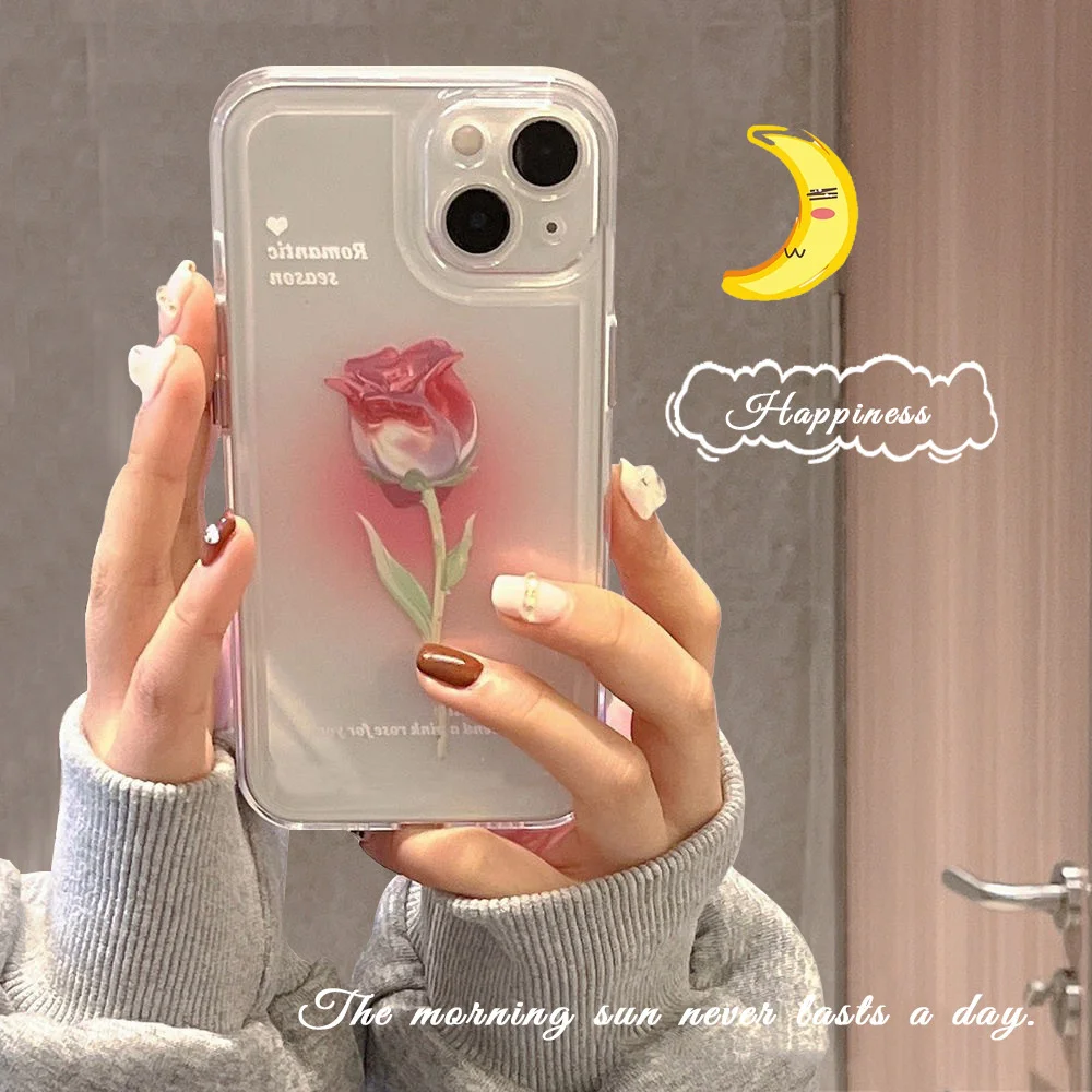 

Ins Tulip Air Cushion Phone Case Apple 14pro 11max iphone13/12/11 Anti fall Fashion Silicone Phone Case