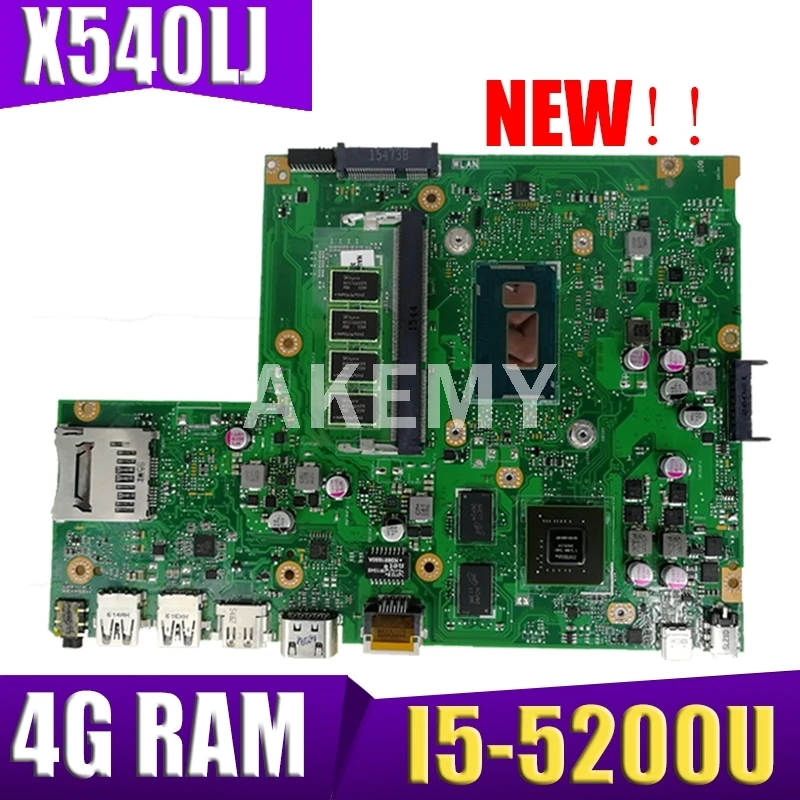 

Материнская плата Akmey X540LJ для ноутбука ASUS X540LJ X540L F540L R540L, материнская плата для ноутбука 4 Гб ОЗУ, фотосессия 100%, протестированная работа