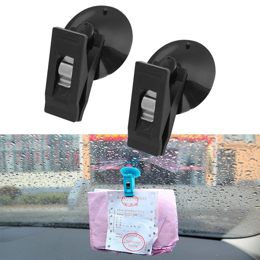 

1 Pair Car Interior Curtain Clip Suction Cup Towel Ticket Holder Clamp Suction Cup Clips Car Accessories