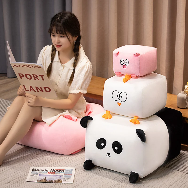 

20-40cm Square Pig Panda Bear Chick Doll Stuffed Soft Animal Pillow For Sleeping Christmas Girls Gifts