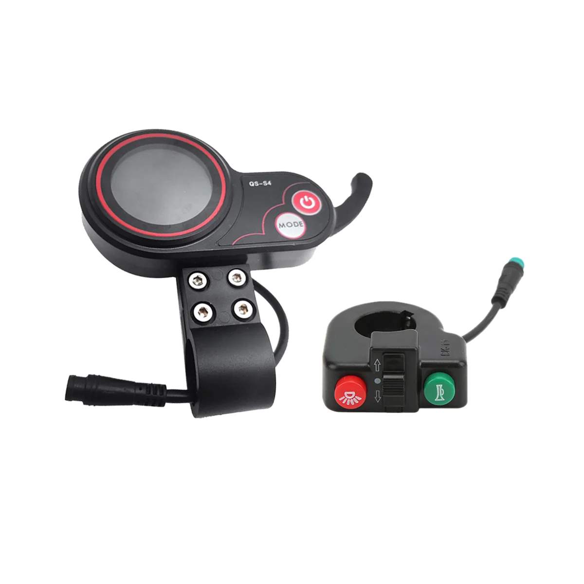 

QS-S4 48V-60V Thumb Throttle LCD Display Meter+Switch Button for Zero 8 9 10 8X 10X Electric Scooter 6PIN Display