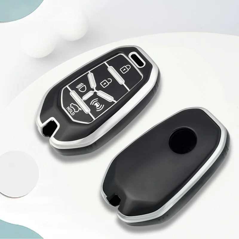 

Новый автомобильный защитный чехол для ключа с дистанционным управлением для Ssangyong Rexton Y400 Y450 G4 2021 2022, чехол-держатель из ТПУ, аксессуары для брелока с 5 кнопками