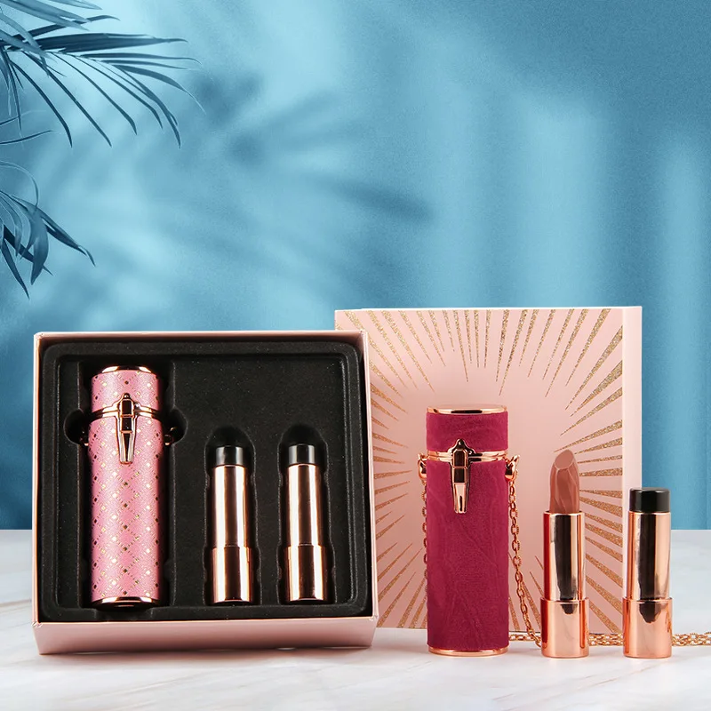 

3pc/set Lipstick with Mirror Velvet Long Lasting Smooth Moisturizing Waterproof Pigment Easy To Wear PU Packing Valentines Gift