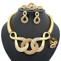 gold plated smooth shiny necklace bracelet earrings for woman dubai luxury jewelry for women sets gold color jewelri set woman