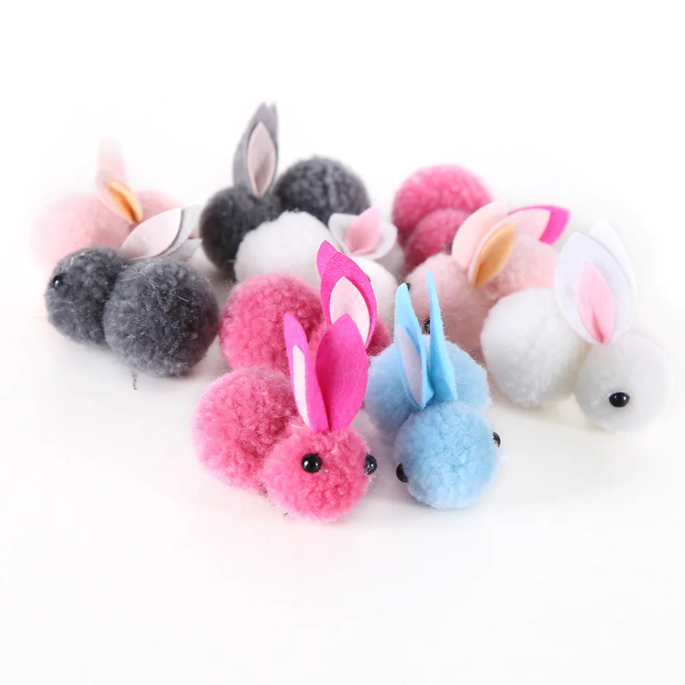 

5pcs Easter bunny Easter decoration creative three-dimensional plush bunny DIY accessories site layout props scene decoration