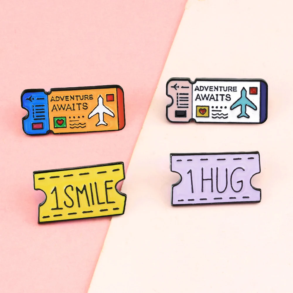 Эмалированная булавка для билета, эмалированная булавка для обнимания, значок с купоном улыбки, коллекция брошей, булавка для лацкана, джинсовый воротник, романтичная любовная бижутерия, подарок для друга