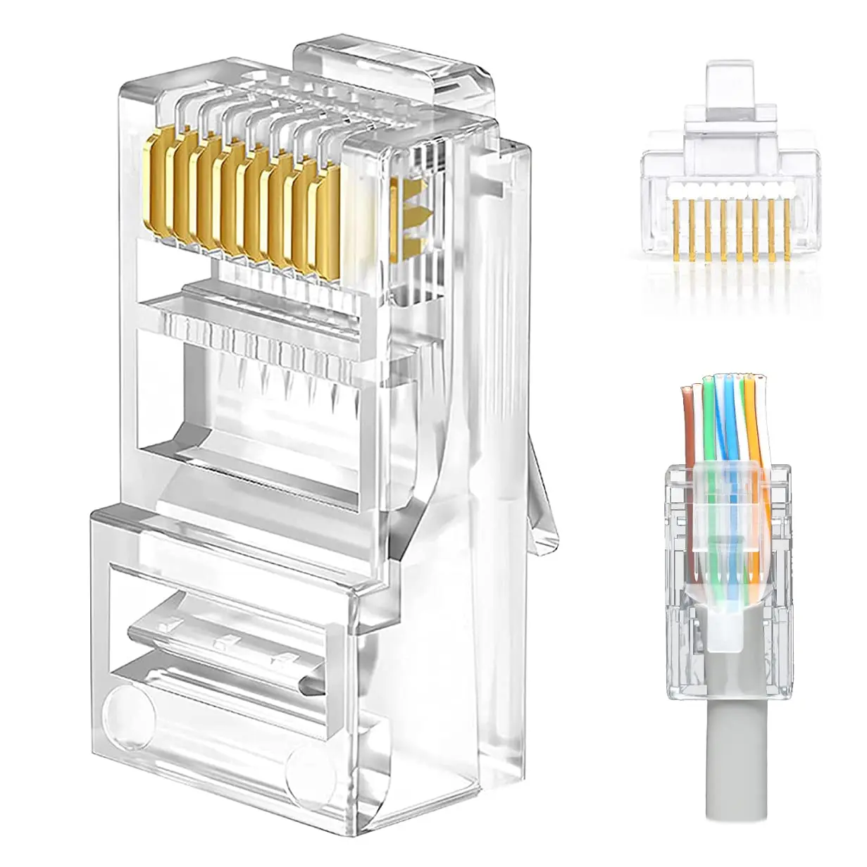 

50/100 Pieces 8P8C RJ45 Modular Plug For Network CAT5 LAN Professional And High Quality