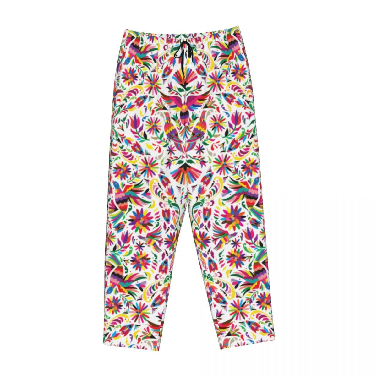 Пижамные штаны для женщин с принтом мексиканских цветов и карманами