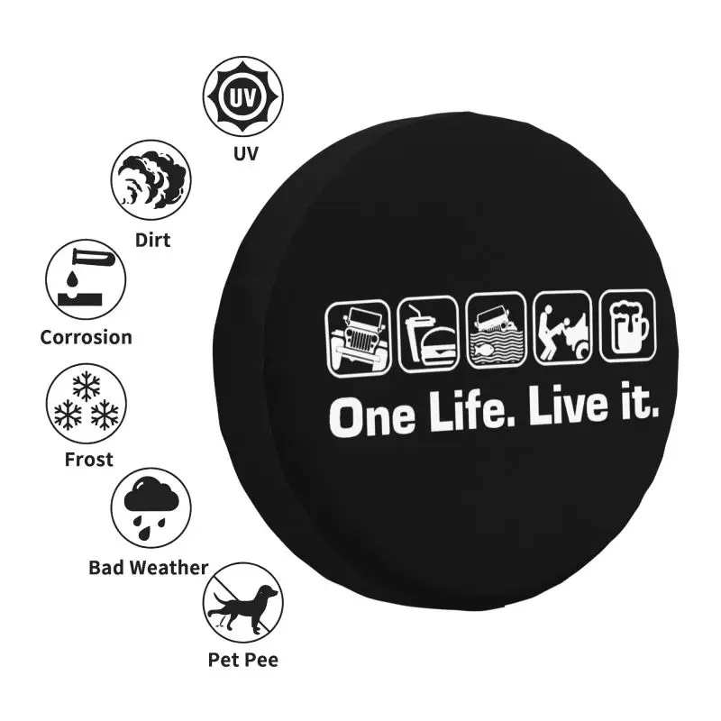 Чехол для запасных шин One Life Live It Mitsubishi Pajero 4WD 4x4 RV искусственная кожа 14 дюймов 15 16 17