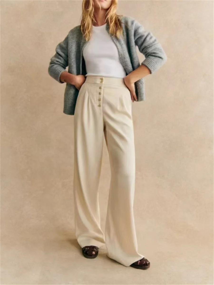 Осенний новый женский однобортный вязаный свитер с круглым вырезом серый