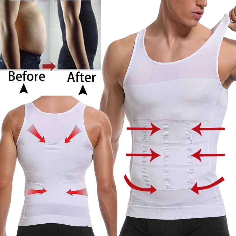 

Mens Shirt Shaper Waist Abdomen Tops Shapewear Compression Body Trainer Slimming Vest Tank Shirts Workout Undershirts Abs