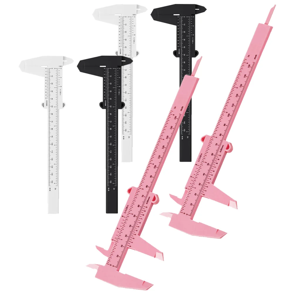 

6 Pcs Thrush Locating Rule Measuring Calipers Eyebrow Tools Plastic Ruler Trimming Double Scale Pocket Rulers