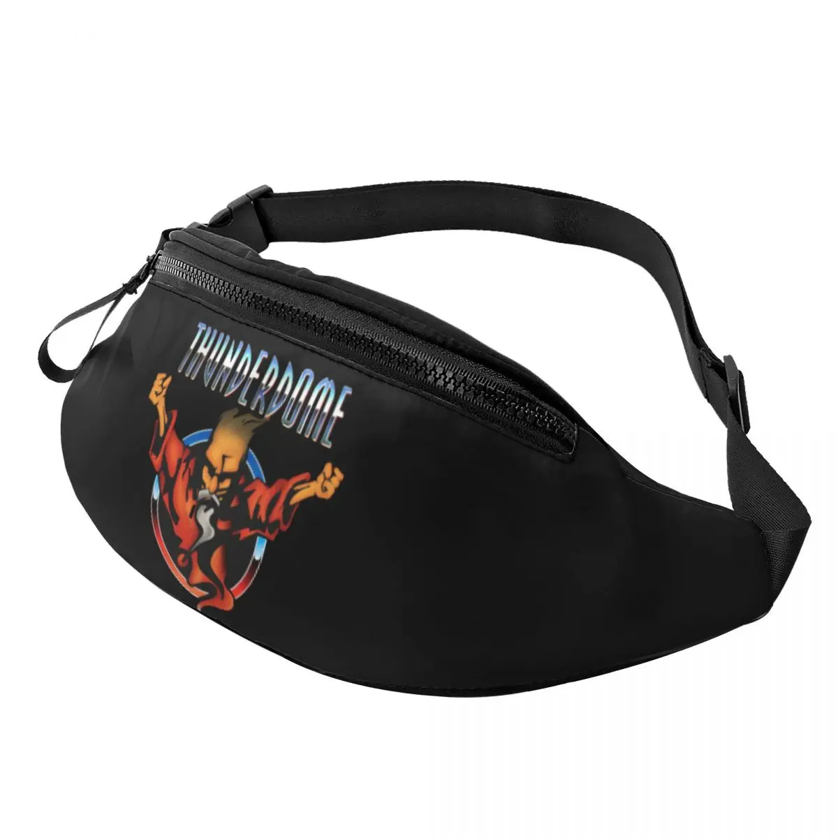 

Music Festival Thunderdome Fanny Pack Women Men Fashion Hardcore Gabber Crossbody Waist Bag for Travel Cycling Phone Money Pouch