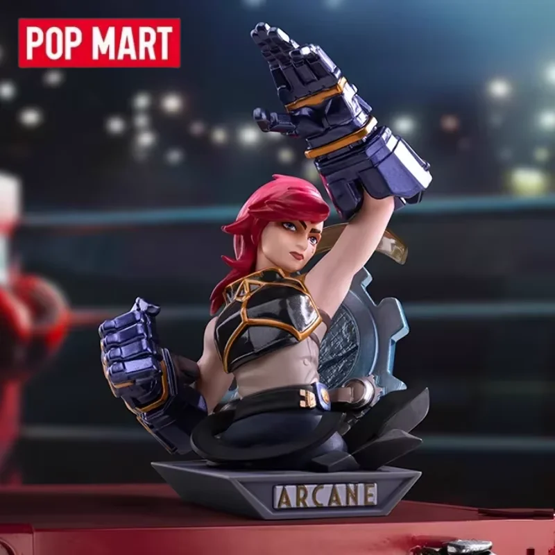 Фото POP MART LEAGUE OF LEGENDS ARCANE Series Подлинная слепая коробка Mystery Box Guess Bag Игрушки Кукла Симпатичная аниме-фигурка Настольный компьютер №1