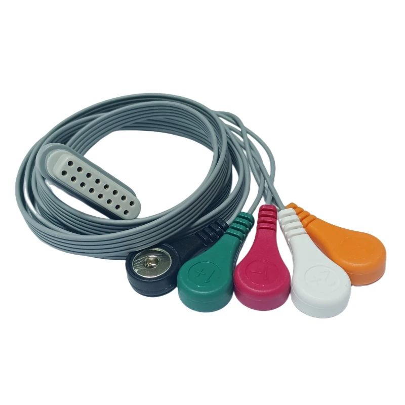 Фото Кабель для рекордера Edan Holter SE2003 SE2003A SE2012 SE2012A Holter, 16 Pin 5 Lead ECG Snap 4,0 AHA №2