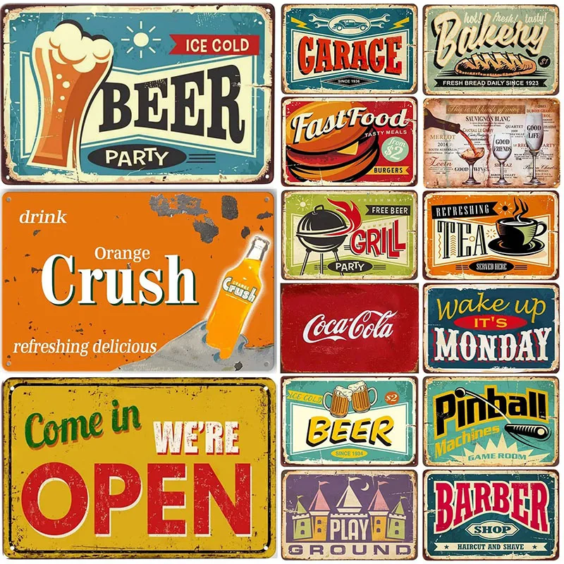 1 шт. металлические Плакаты для украшения бара ресторана кафе клуба