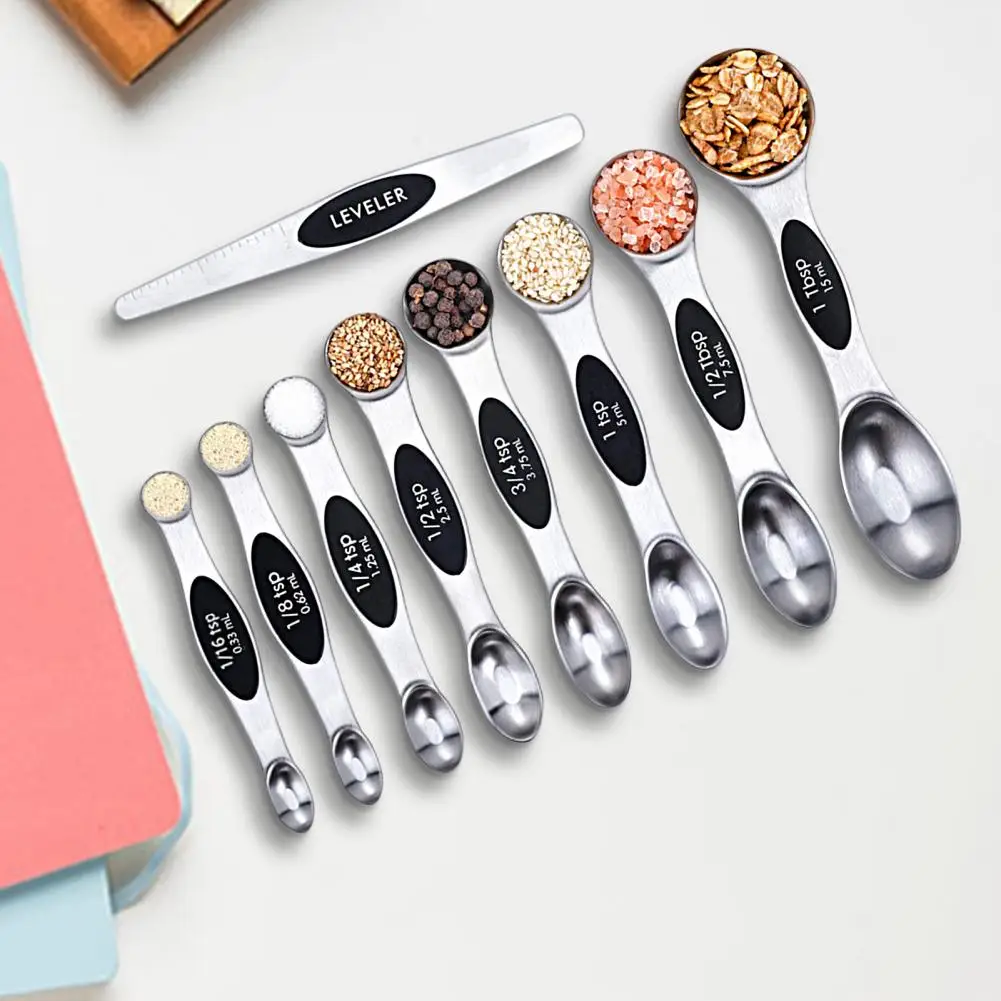 

9 шт./компл. измерительная ложка, набор практичных измерительных ложек из нержавеющей стали для пищевых продуктов, набор измерительных ложек