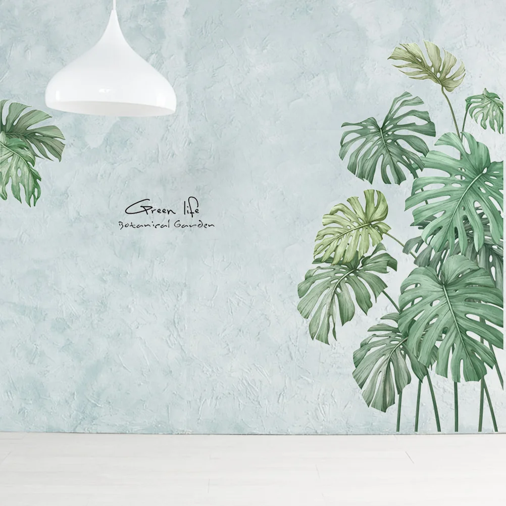 

Creative DIY Leaves Mirror Wall Sticker Monstera Sticker Self-adhesive Background Wall Decal for Living Room Bedroom