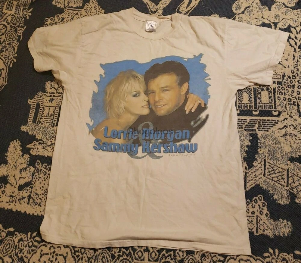 Винтажная Лорри Морган и Сэмми Кершоу я наконец нашла кое-кую рубашку L Country |