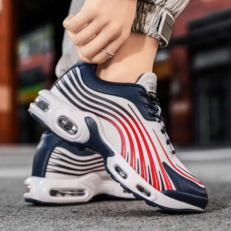 

Мужские кроссовки для бега Shose, Дорожная Спортивная обувь для мальчиков с большой подошвой, легкие кроссовки, мужская Радужная спортивная о...