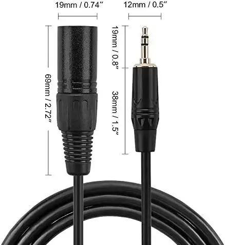 

NEW New P3 3.5mm Audio Interface Cable to XLR Connector for Professional Recording Studio.