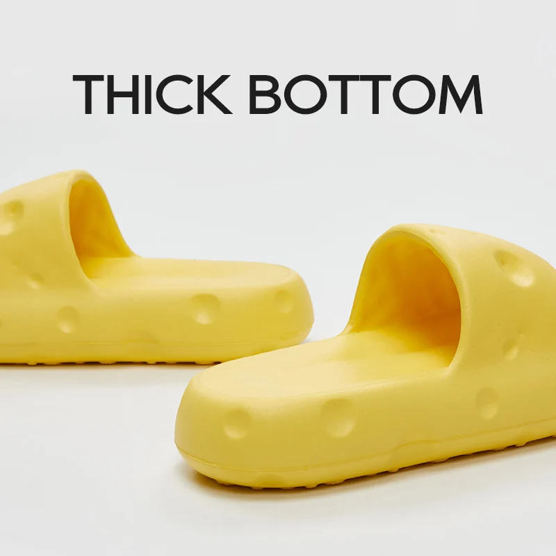 UTUNE Cheese Sippers Women Platform Shoes EVA Soft Indoor Slides For Women Anti-slip Summer Sandals Women Bathroom Shoes Shower