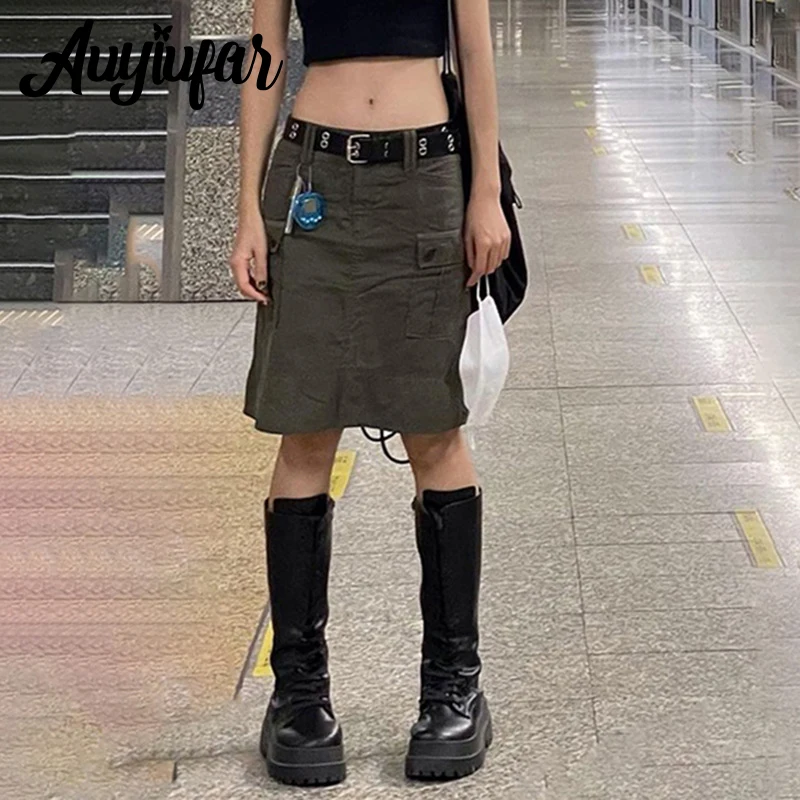 

Юбка-карго Женская трапециевидная с карманами и карманами