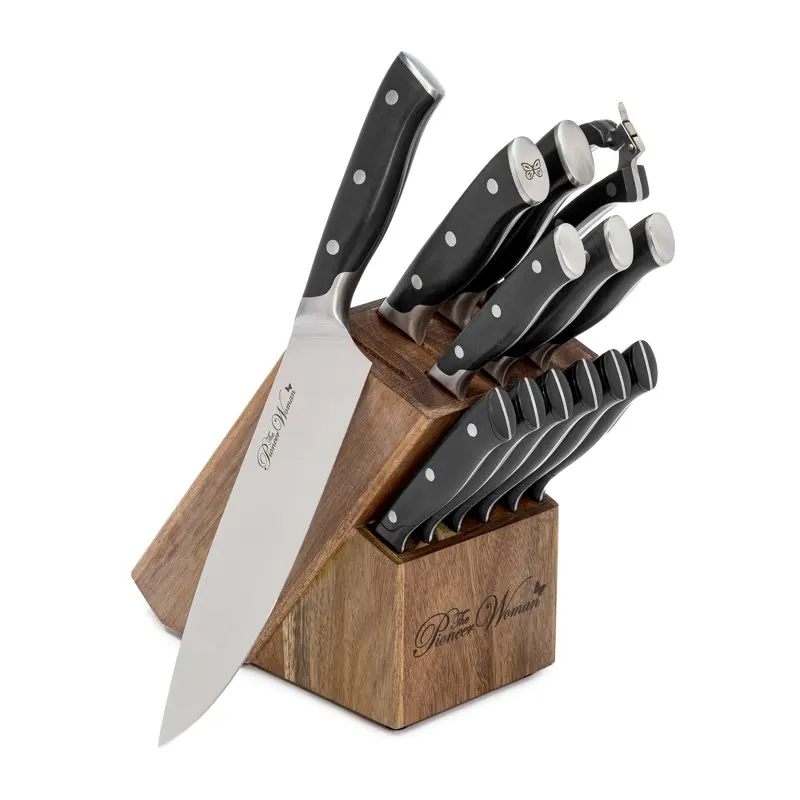 

14pcs Stainless Steel Knife Block Set High carbon wood counter block provides Teal black silver white Professional Home Kitchenw