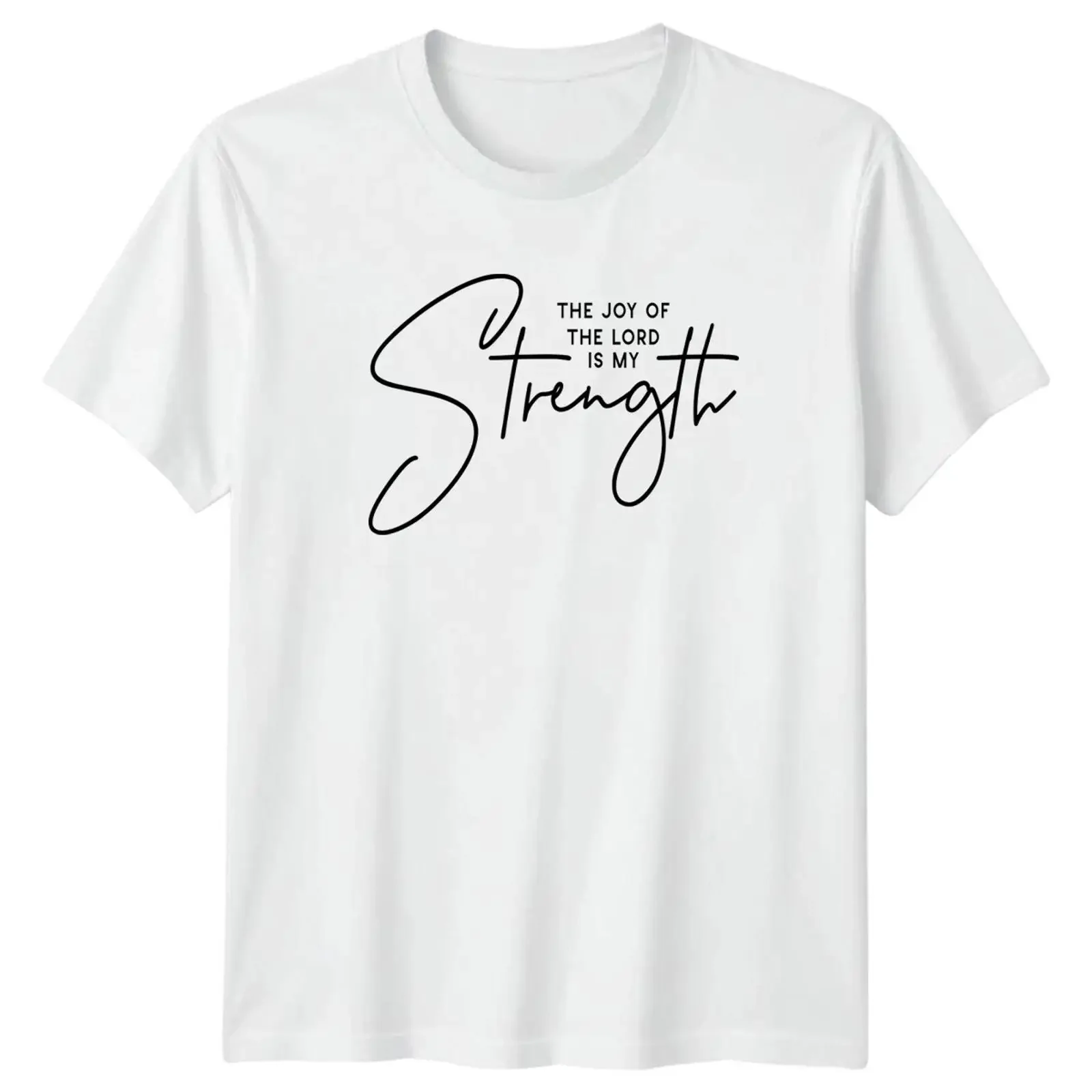 Фото Футболка Die Freude des Herrn T-Shirt с библейским стихом, христианский подарок на день рождения для него и для нее, винтажная, с эффектом потертости, уличная одежда, мягкая. №1