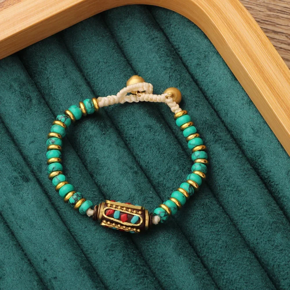 Этнический стиль ретро нишевый дизайн Непал тибетский тканый плетеный браслет