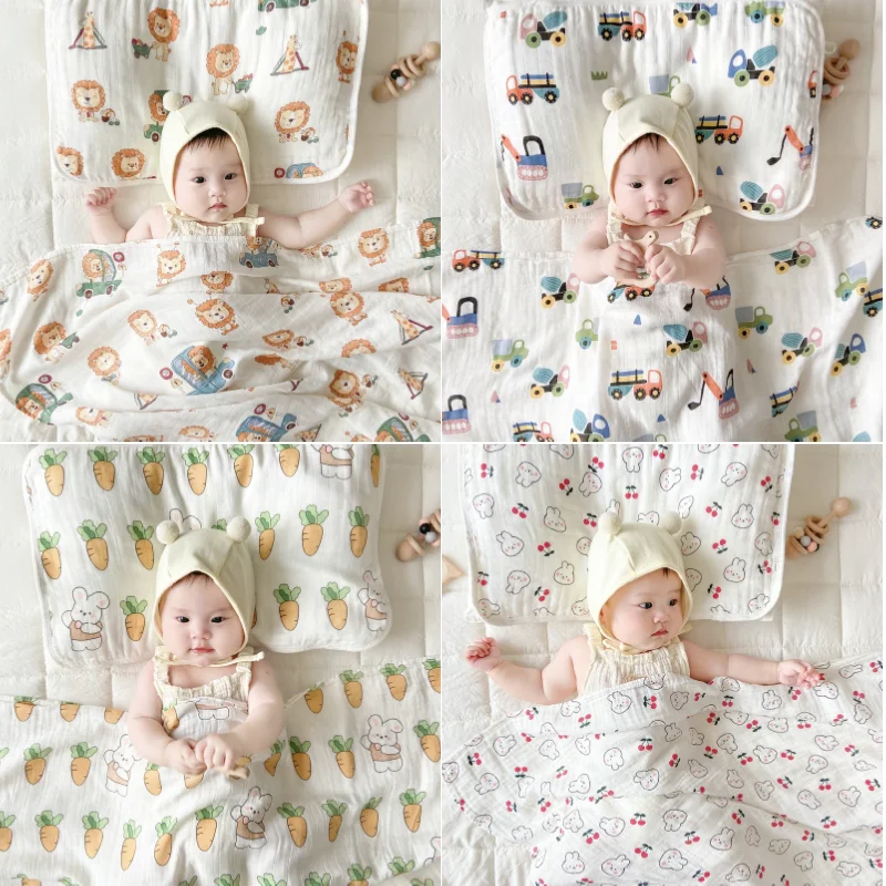 

Double Blanket Cloud Piece Pillow Double Bamboo Cotton Four Seasons Blankets,Cartoon Bed Cover Infant Swaddle Stroller Blankets