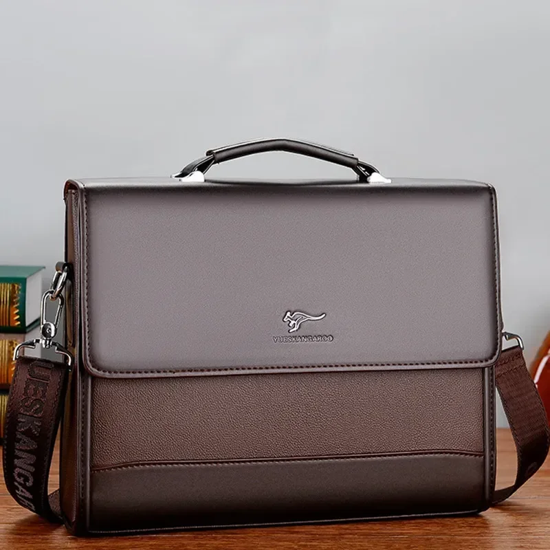 

Деловая сумка-мессенджер из искусственной кожи для ноутбука, винтажная мужская сумка на плечо, портфель для деловых документов