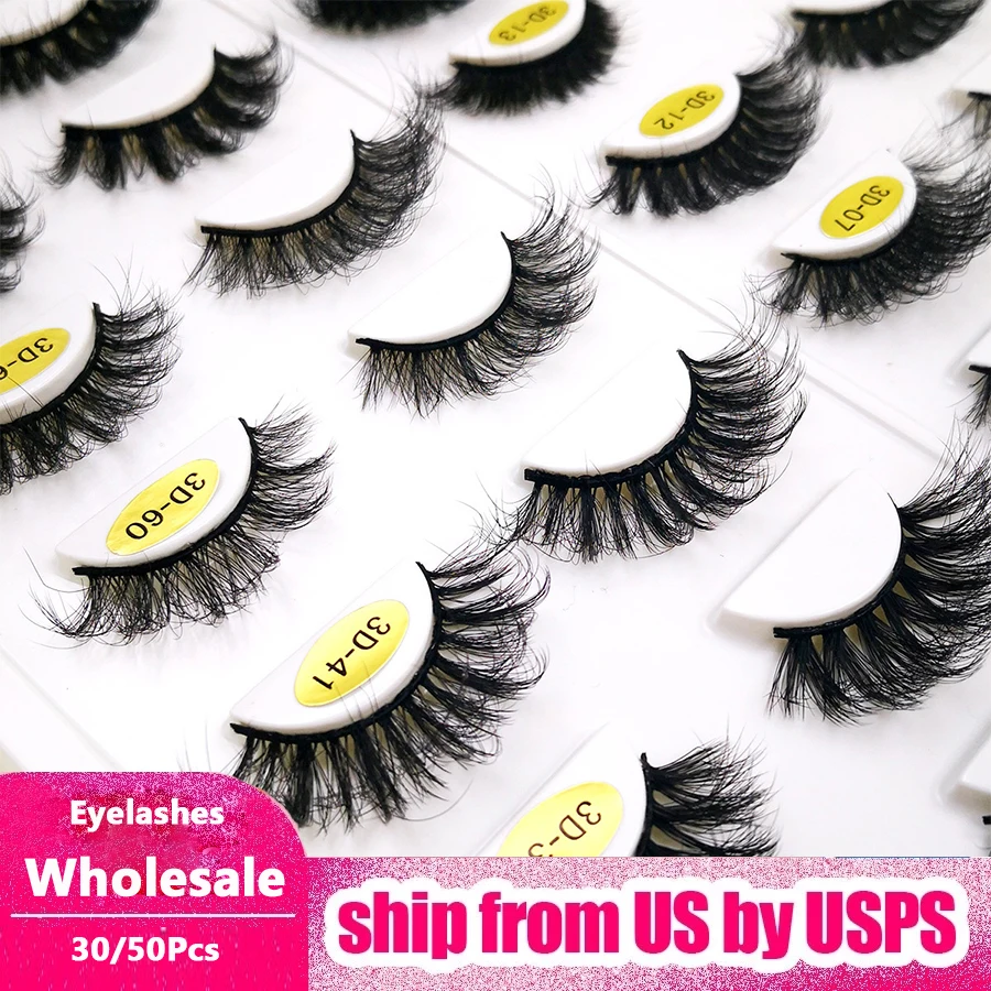 

18mm 3D Fluffy Faux Mink Lashes Wholesale No Box Fluffy Mink Eyelashes Bulk Real 3D Mink Eyelashes Curly 28 Styles Makeup Tools
