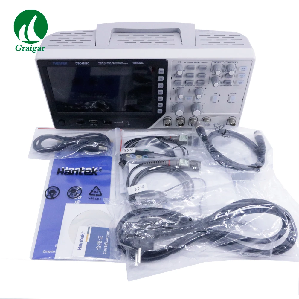 

Hantek DSO4202C Digital Oscilloscope 2 Channel 1 Channel Arbitrary/Function Waveform Generator 1GSa/s Sample Rate