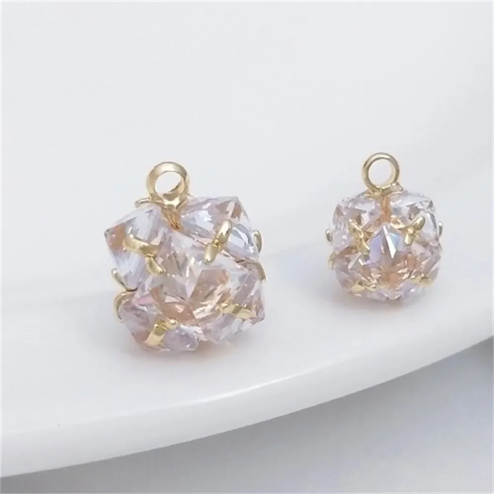 Новый кулон с бриллиантовым шаром 14-каратное золото инкрустированный цирконом в