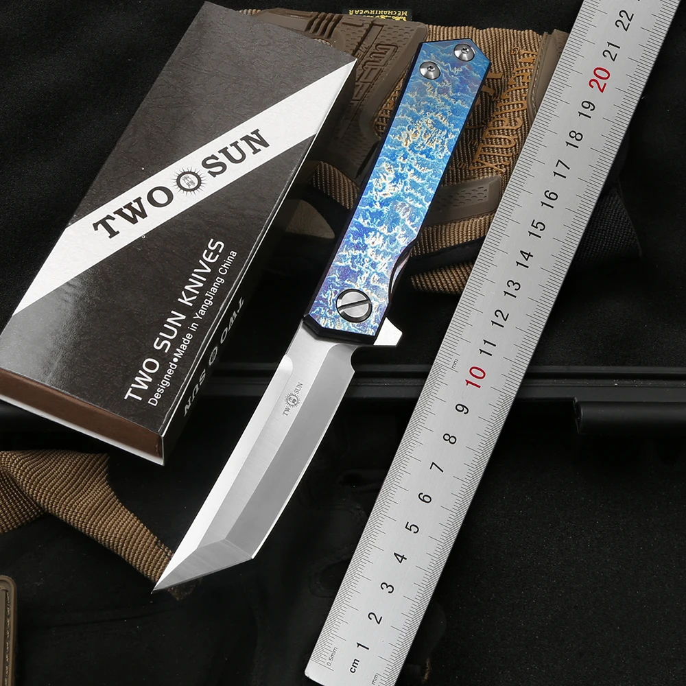 Складной нож с двумя солнечными лучами, тактический клинок D2, с рукояткой из титанового сплава TC4, для кемпинга, выживания, повседневного использования
