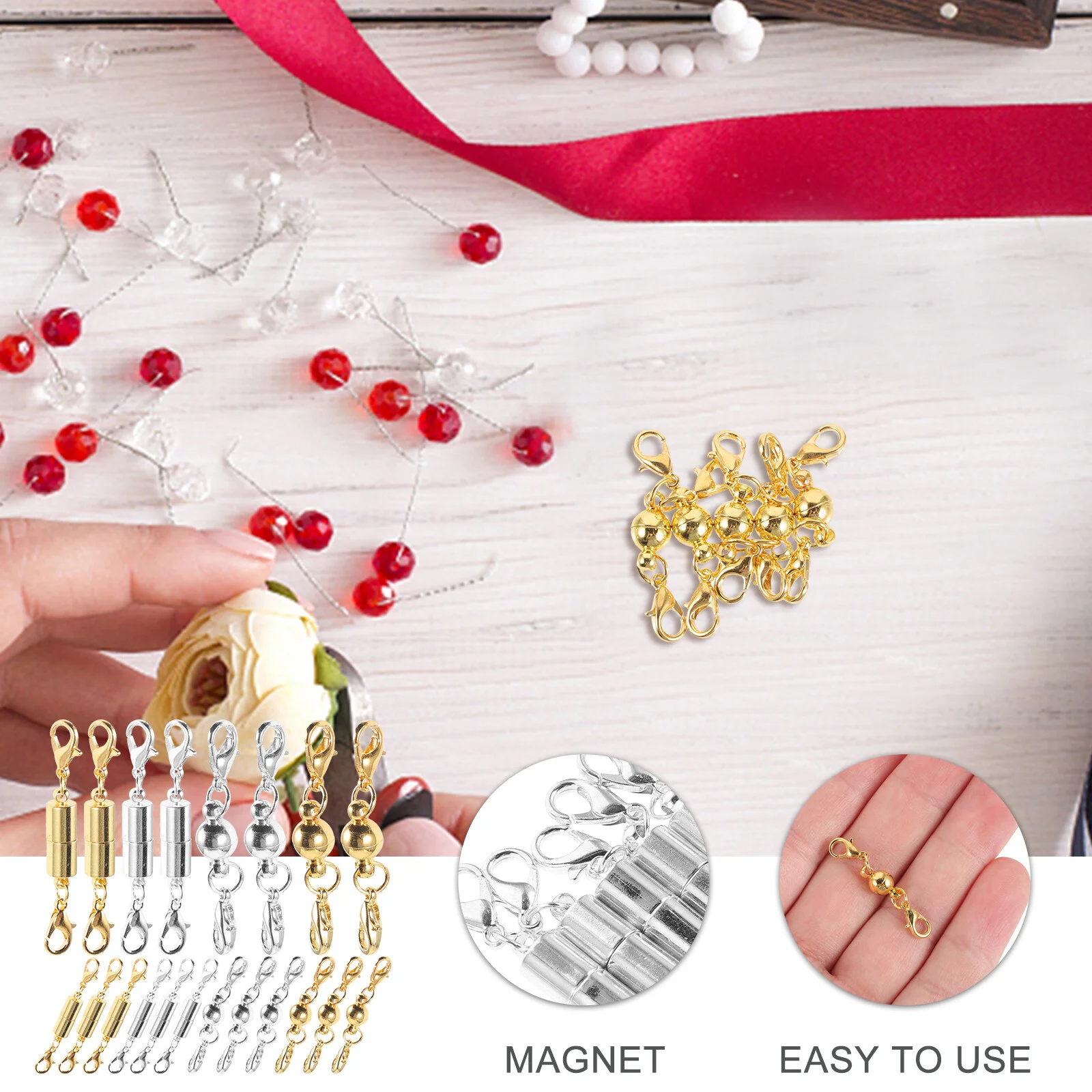 20 Pcs Magnet Magnetic Bracelet Claspss Bracelet Buckle Making Metal Closures Necklace